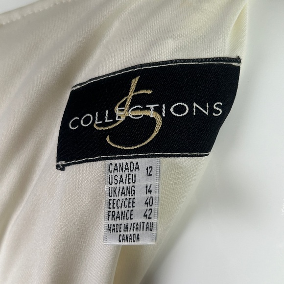 Vintage Ballgown JS Collections Cream Sz M/L Evening Dress Fairy Romantic - Picture 2 of 16